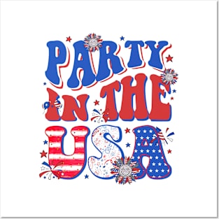 Party In The USA 4th Of July Independence Day USA Vintage Posters and Art